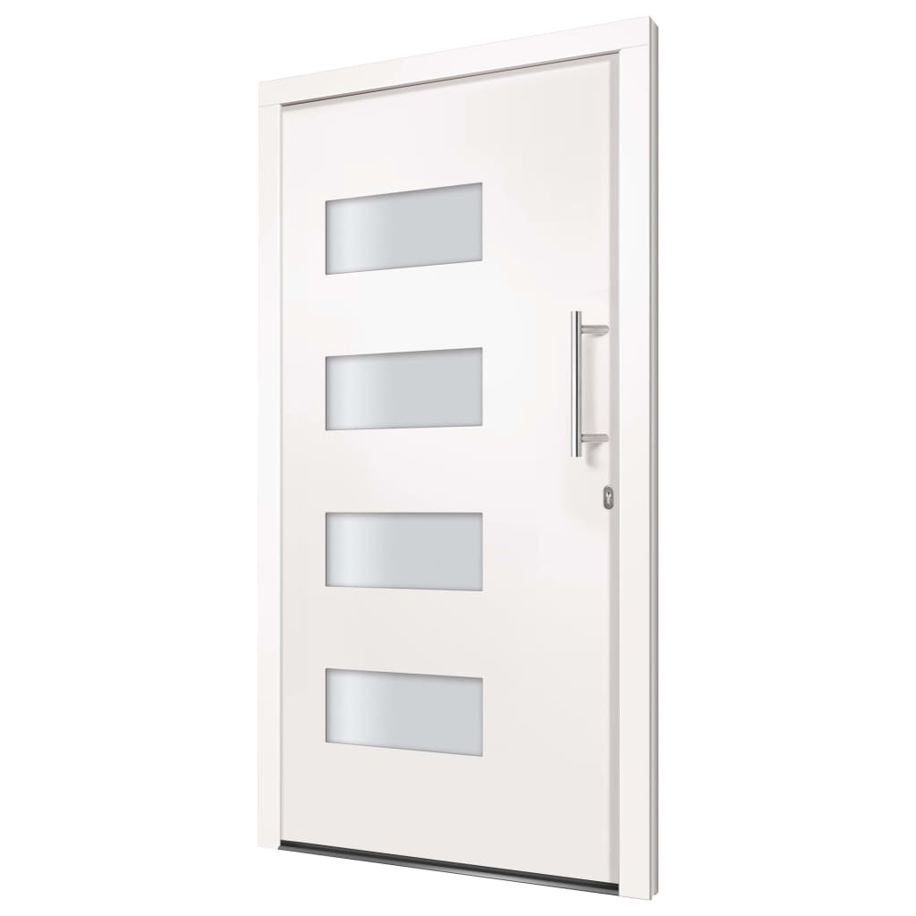 hoveddør 100x200 cm aluminium og PVC hvid