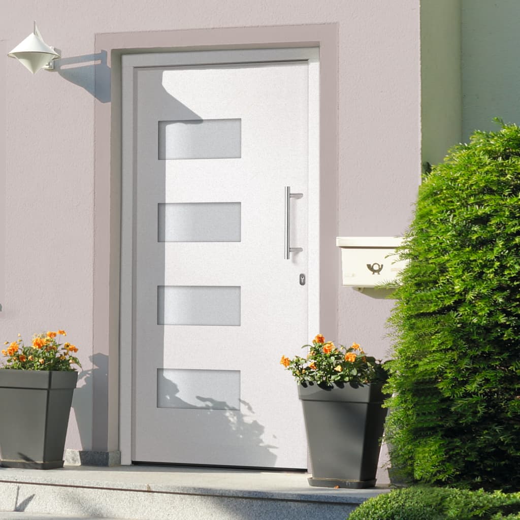 hoveddør 100x210 cm aluminium og PVC hvid