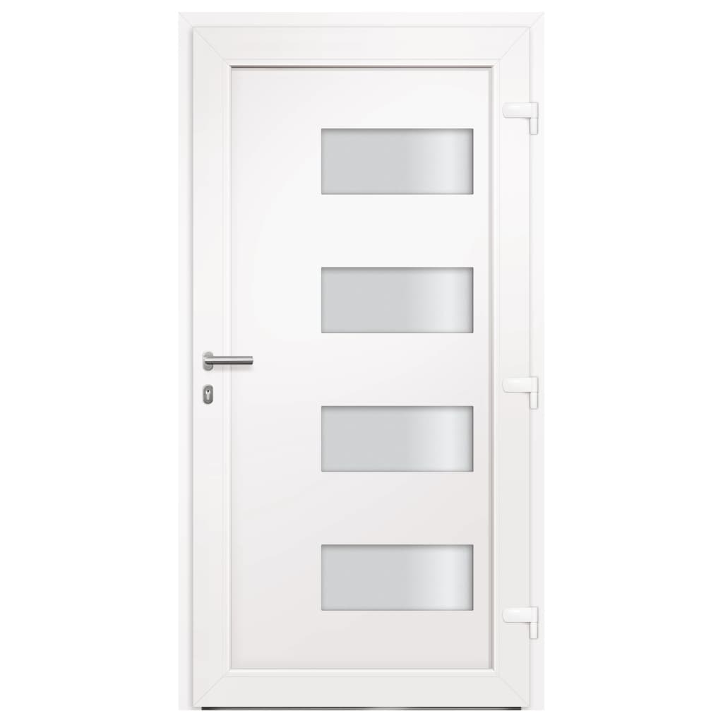hoveddør 110x210 cm aluminium og PVC hvid