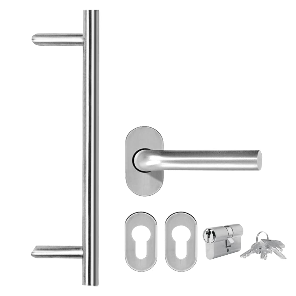 hoveddør 110x210 cm aluminium og PVC hvid