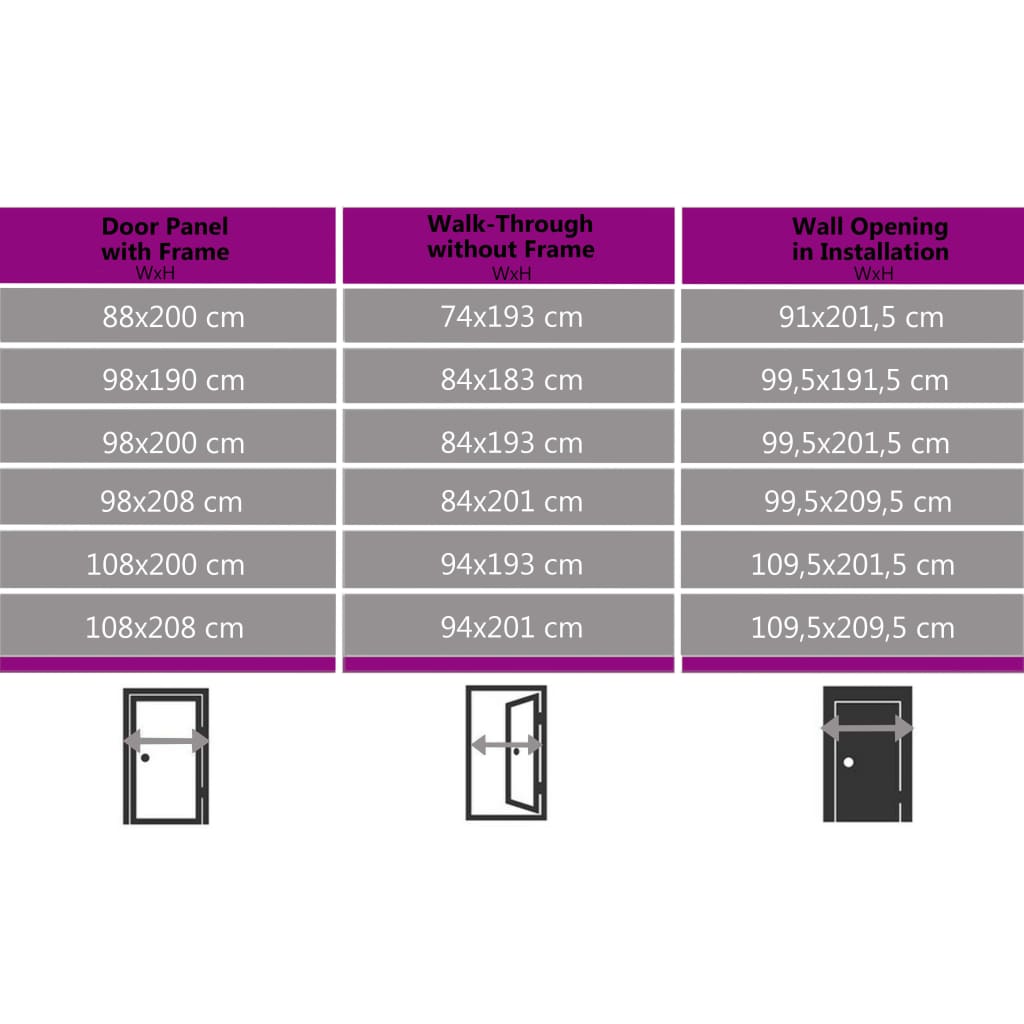 hoveddør 110x210 cm aluminium og PVC hvid