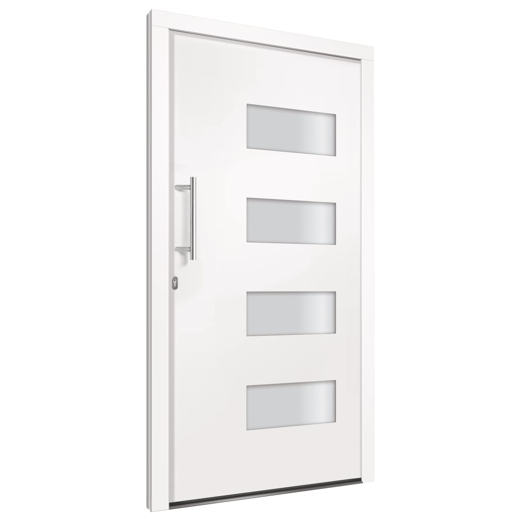 hoveddør 110x210 cm aluminium og PVC hvid