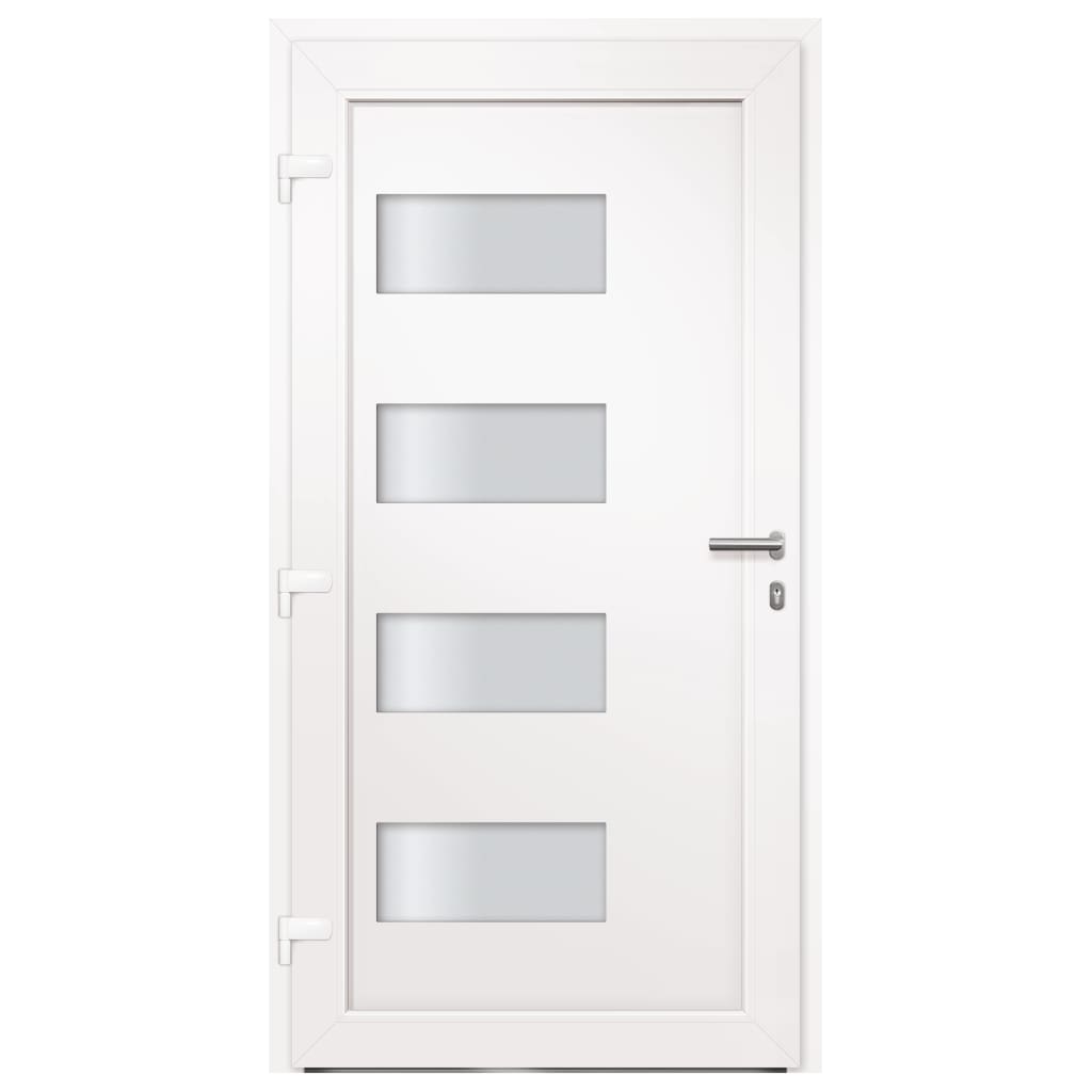 hoveddør 110x210 cm aluminium og PVC hvid