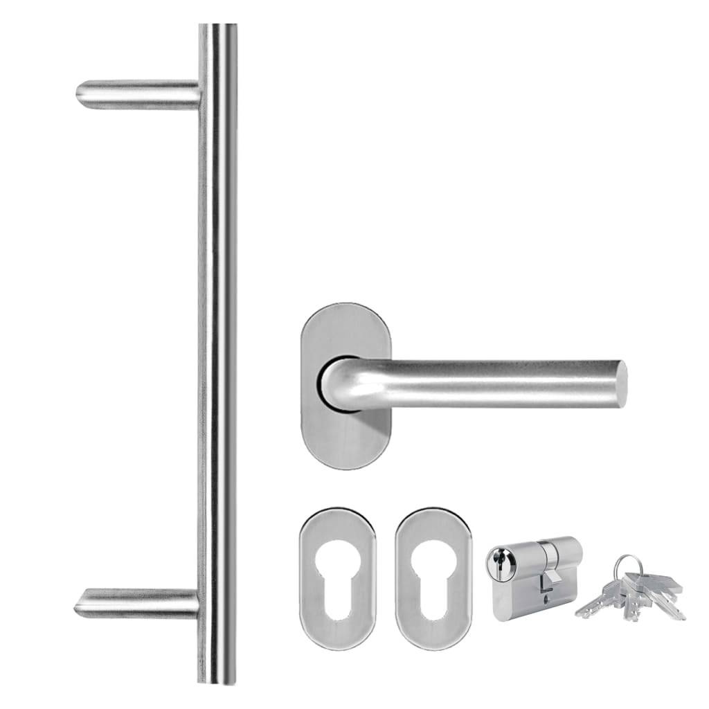 hoveddør 110x210 cm aluminium og PVC hvid