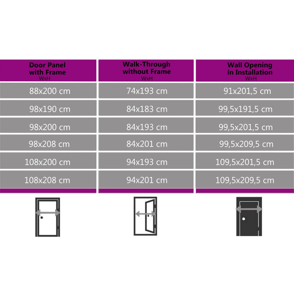 hoveddør 110x210 cm aluminium og PVC hvid