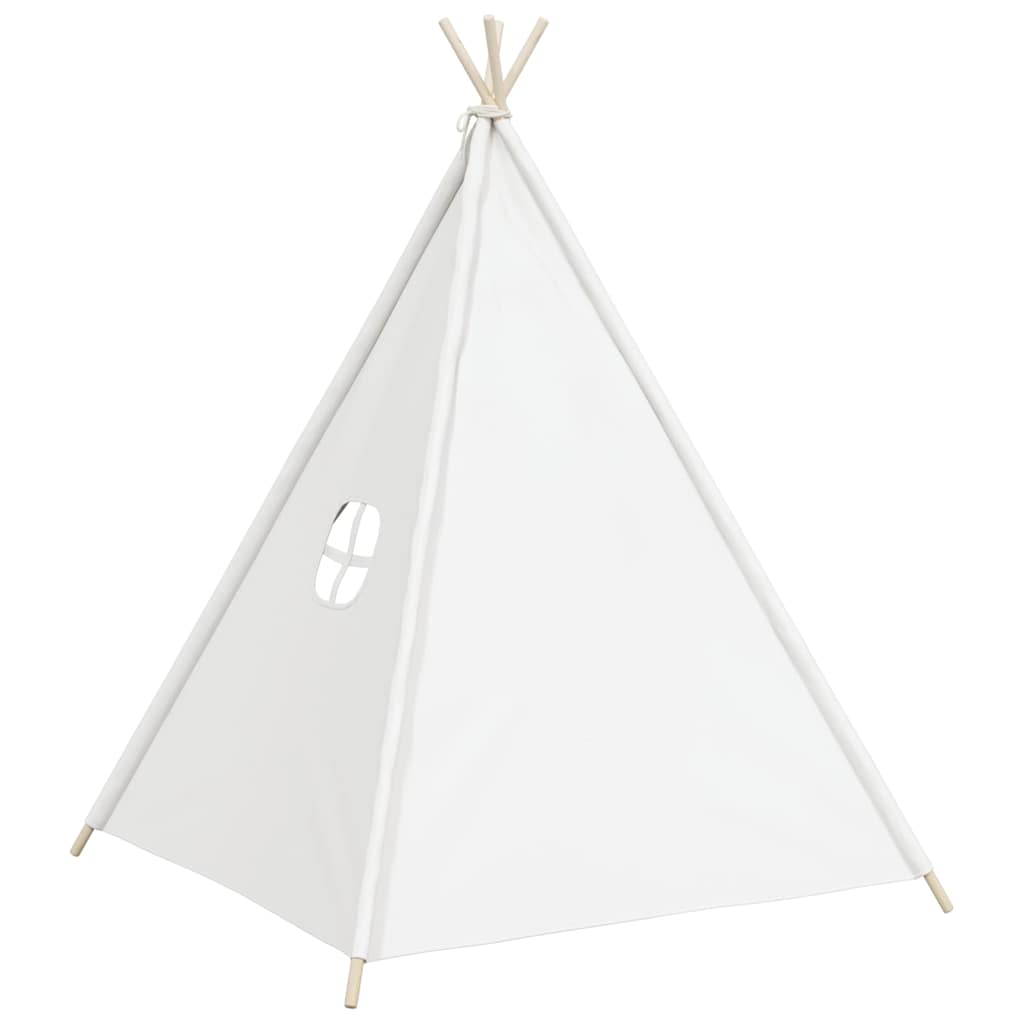 tipi til børn 120x120x150 cm med bærepose polyester hvid