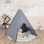 tipi til børn 120x120x150 cm med bærepose polyester grå