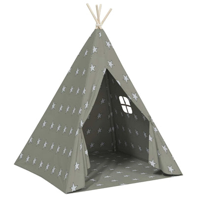 tipi til børn 115x115x160 cm med bærepose polyester grå