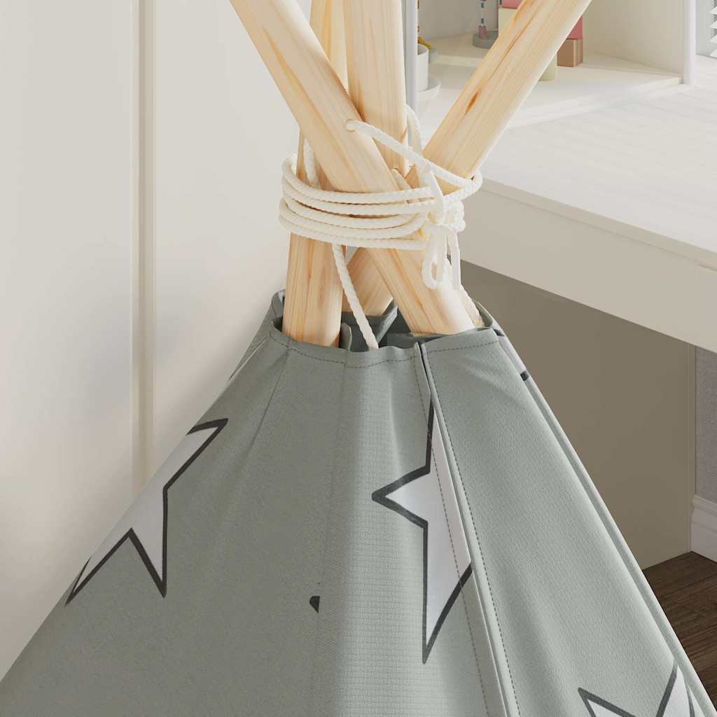 tipi til børn 115x115x160 cm med bærepose polyester grå