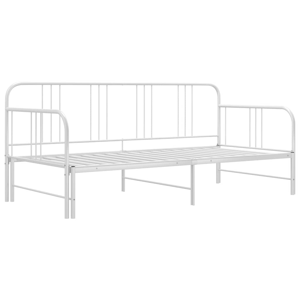 sengestel til udtræksseng 90x200 cm metal hvid