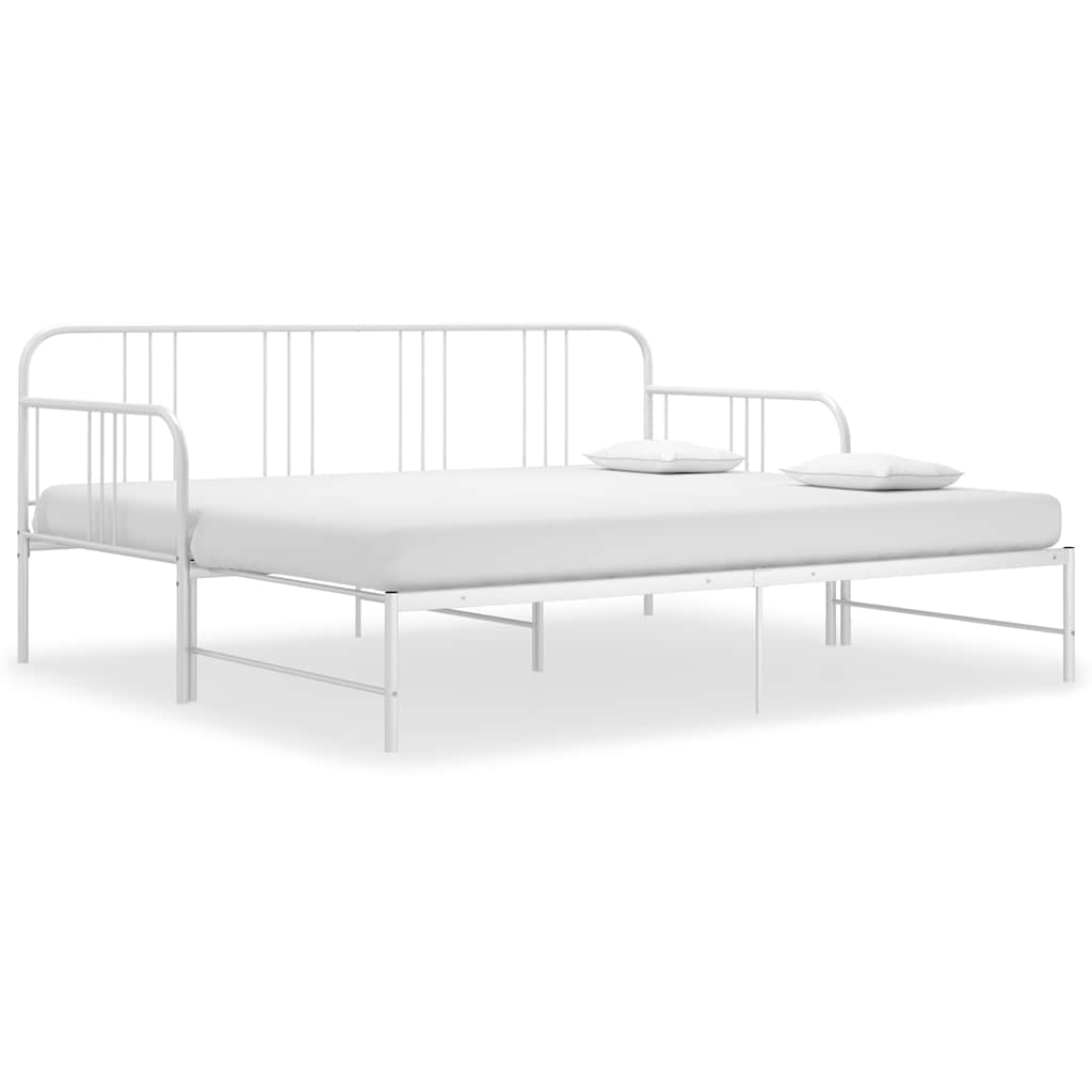 sengestel til udtræksseng 90x200 cm metal hvid