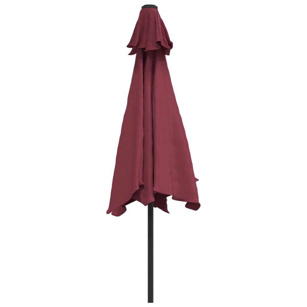 parasol 300 cm metalstang bordeauxrød
