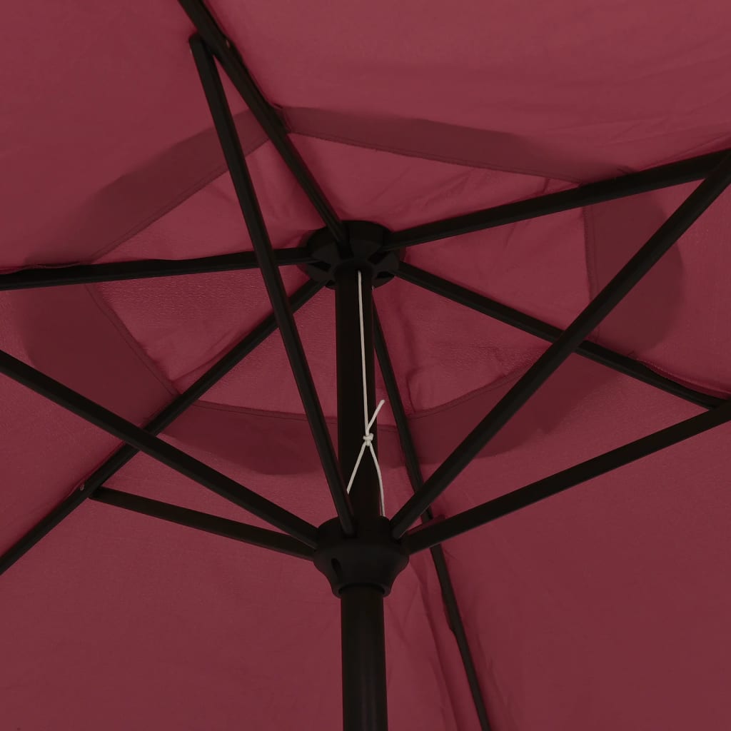 parasol 300 cm metalstang bordeauxrød