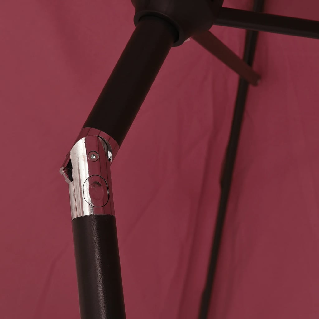 parasol 300 cm metalstang bordeauxrød