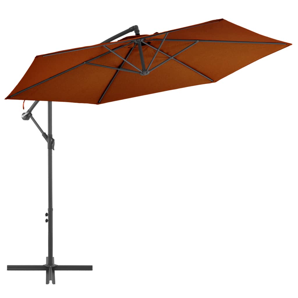 hængeparasol 300 cm aluminiumsstang terracotta