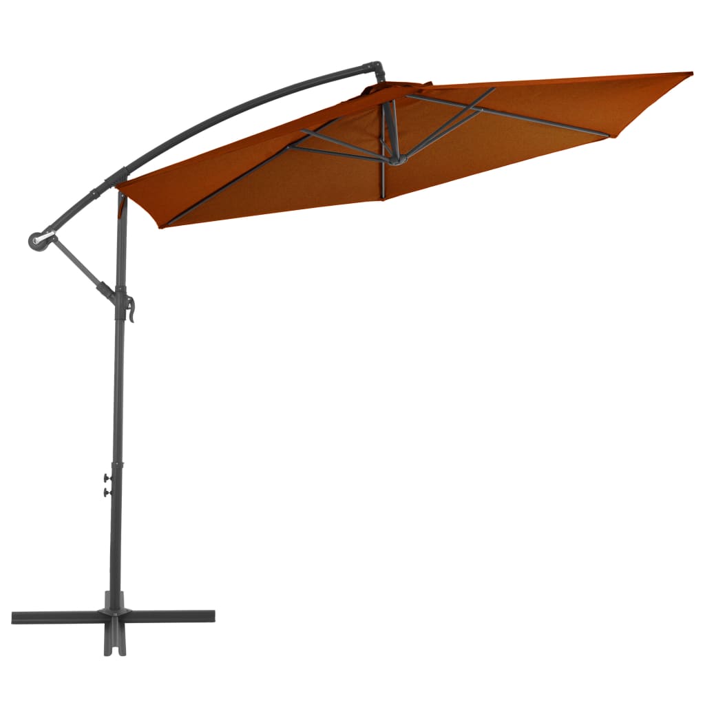hængeparasol 300 cm aluminiumsstang terracotta