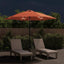 parasol m. LED-lys + stålstang 300 cm terrakotta