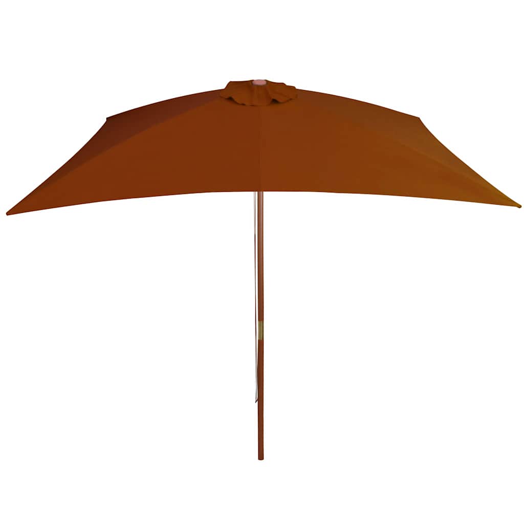 haveparasol 200x300 cm træstang terrakotta