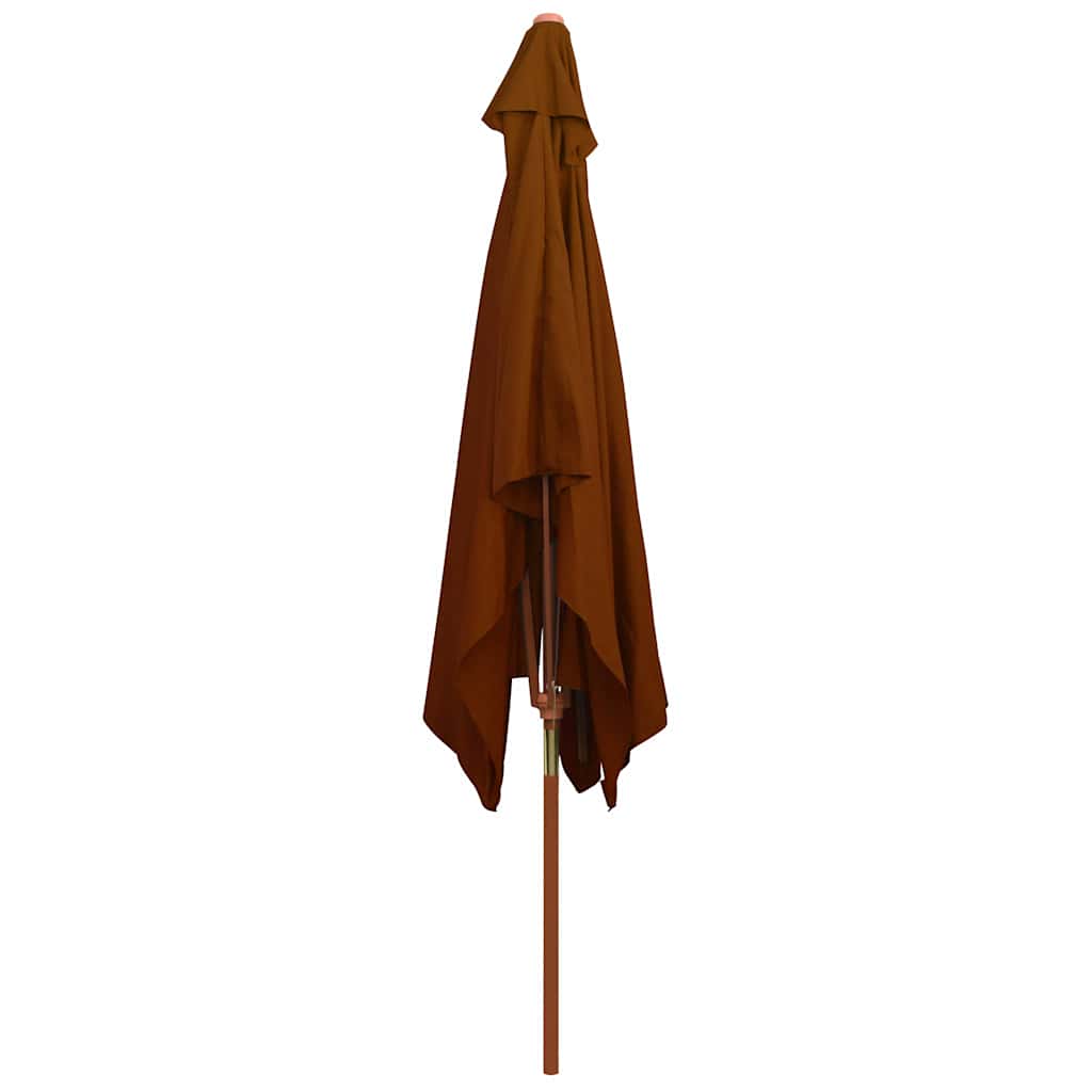 haveparasol 200x300 cm træstang terrakotta