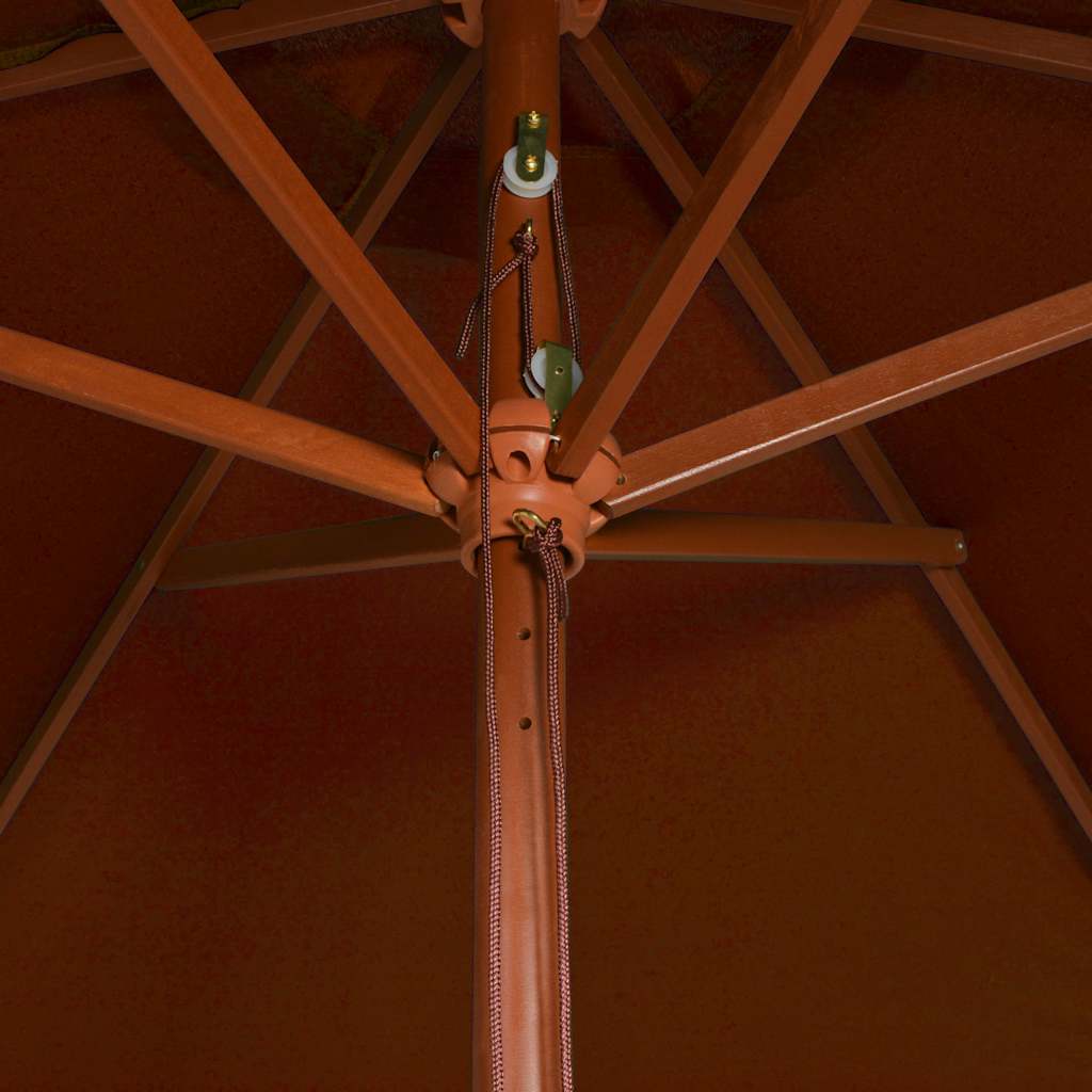 haveparasol 200x300 cm træstang terrakotta