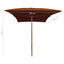 haveparasol 200x300 cm træstang terrakotta