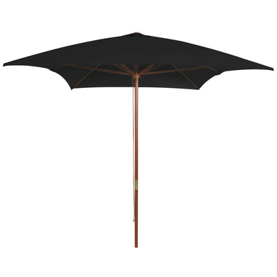 haveparasol 200x300 cm træstang sort