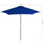 parasol 270 cm træstang blå