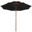 parasol m. træstang 270 cm 2 niveauer sort