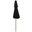 parasol m. træstang 270 cm 2 niveauer sort