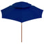 parasol m. træstang 270 cm 2 niveauer blå