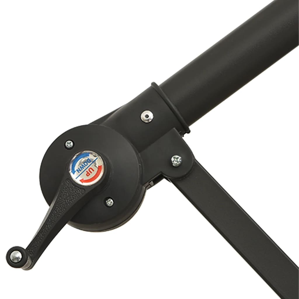 hængeparasol m. LED-lys 350 cm sort