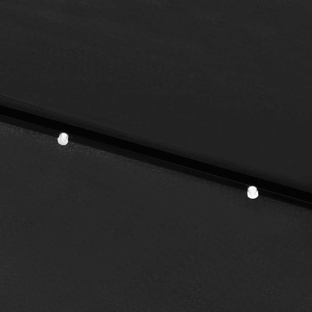 parasol med LED-lys og stålstang 2x3 m sort