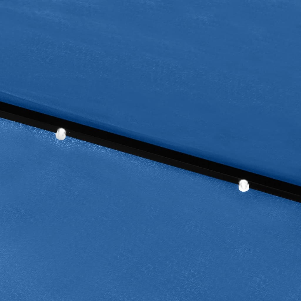 parasol med LED-lys og stålstang 2x3 m azurblå