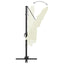 parasol med aluminiumsstang 4 niveauer 250x250 cm sandfarvet