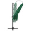 parasol med aluminiumsstang 4 niveauer 250x250 cm grøn