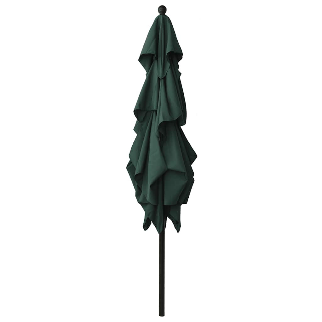 parasol 2,5x2,5 m aluminiumsstang 3 niveauer grøn