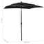 parasol 2x2 m aluminiumsstang 3 niveauer sort