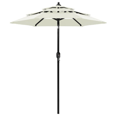 parasol 2 m aluminiumsstang 3 niveauer sandfarvet
