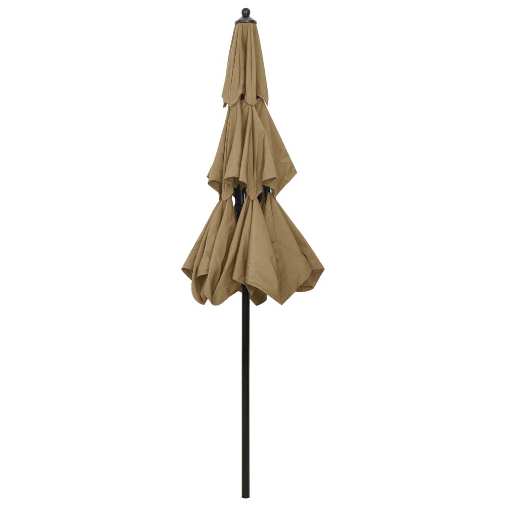 parasol 2,5 m aluminiumsstang 3 niveauer gråbrun