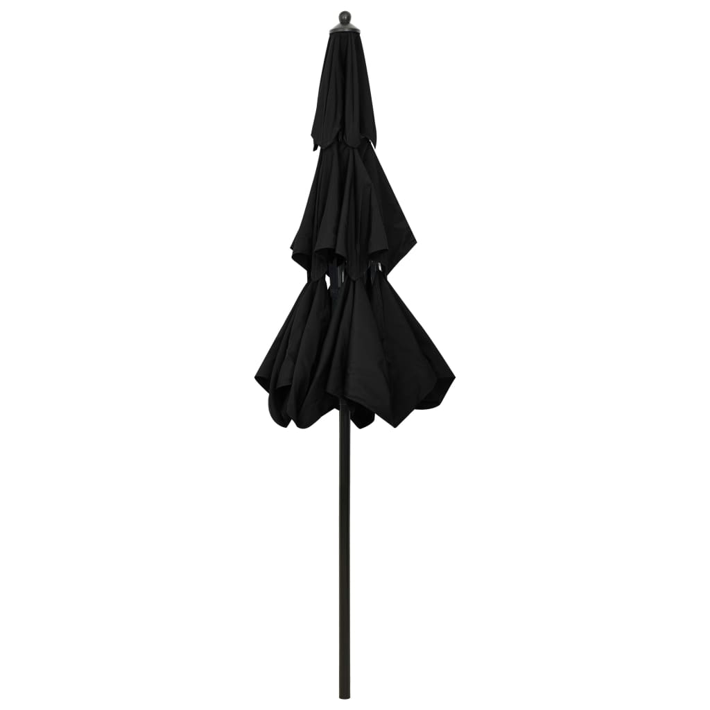parasol 2,5 m aluminiumsstang 3 niveauer sort