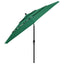 parasol med aluminiumsstang 3,5 m 3 niveauer grøn