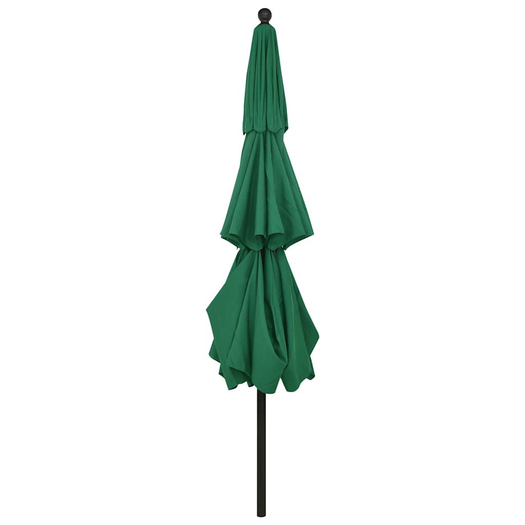 parasol med aluminiumsstang 3,5 m 3 niveauer grøn