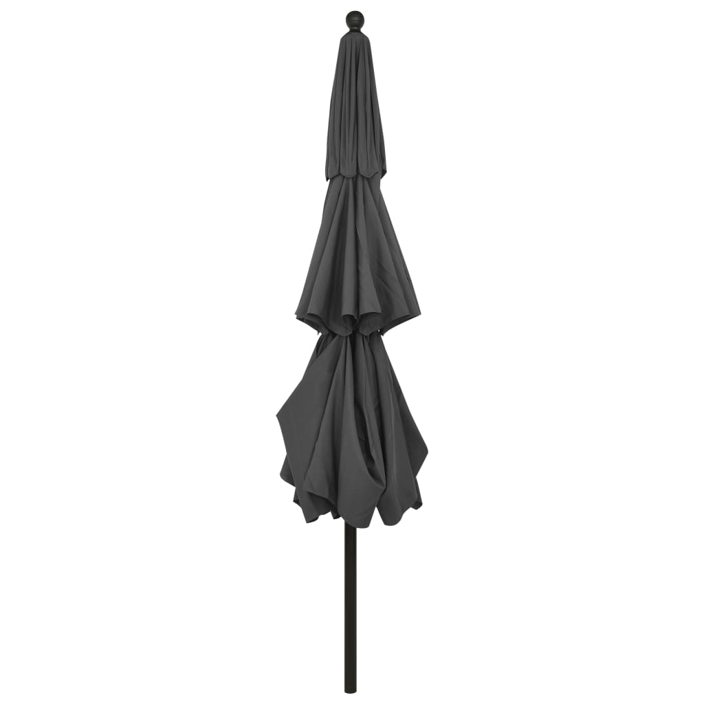 parasol med aluminiumsstang 3,5 m 3 niveauer antracitgrå