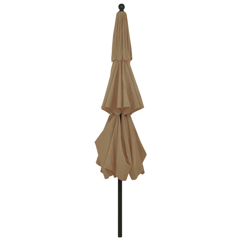 parasol med aluminiumsstang 3,5 m 3 niveauer gråbrun