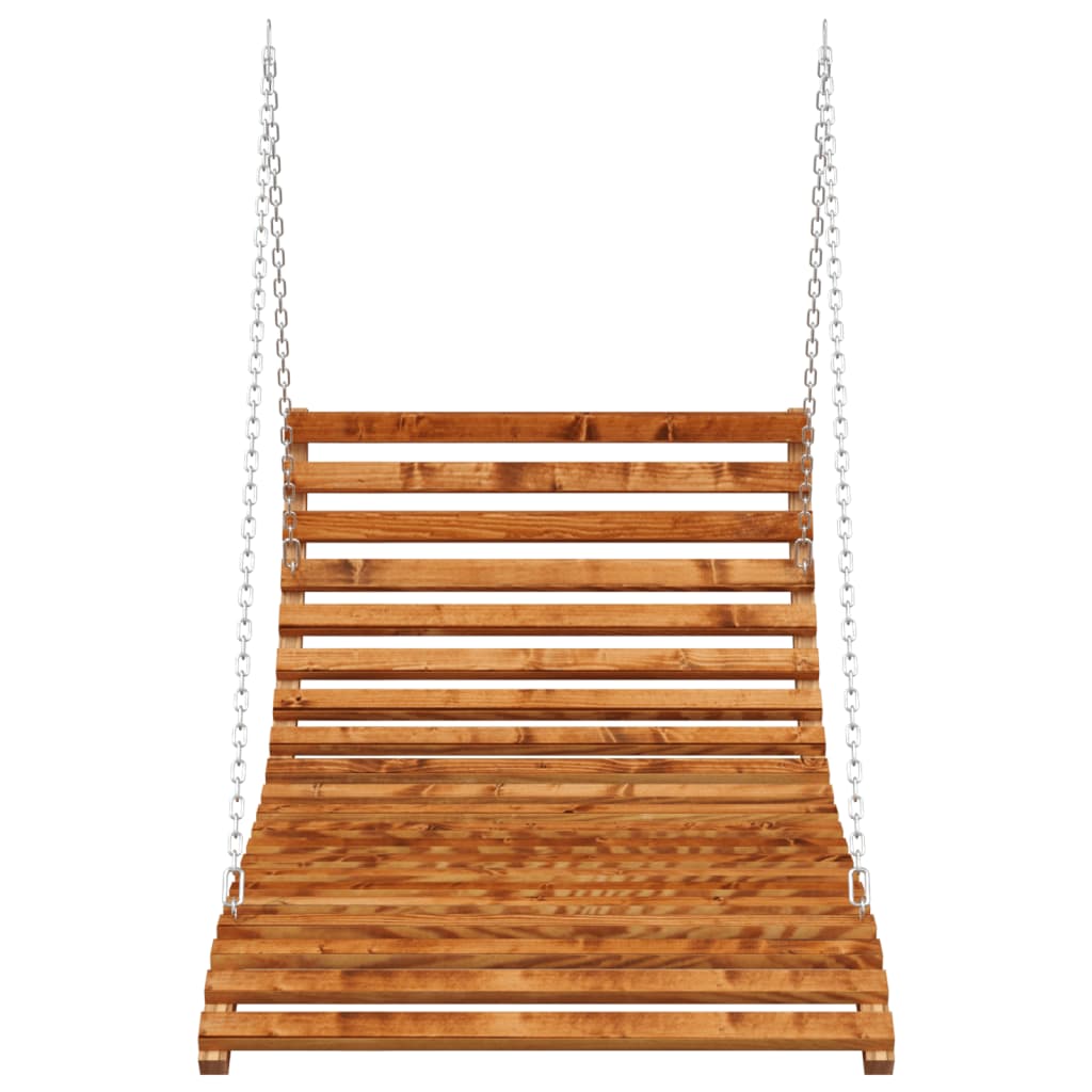 gyngeseng 115x147x46 cm massivt bøjet træ med teakfinish