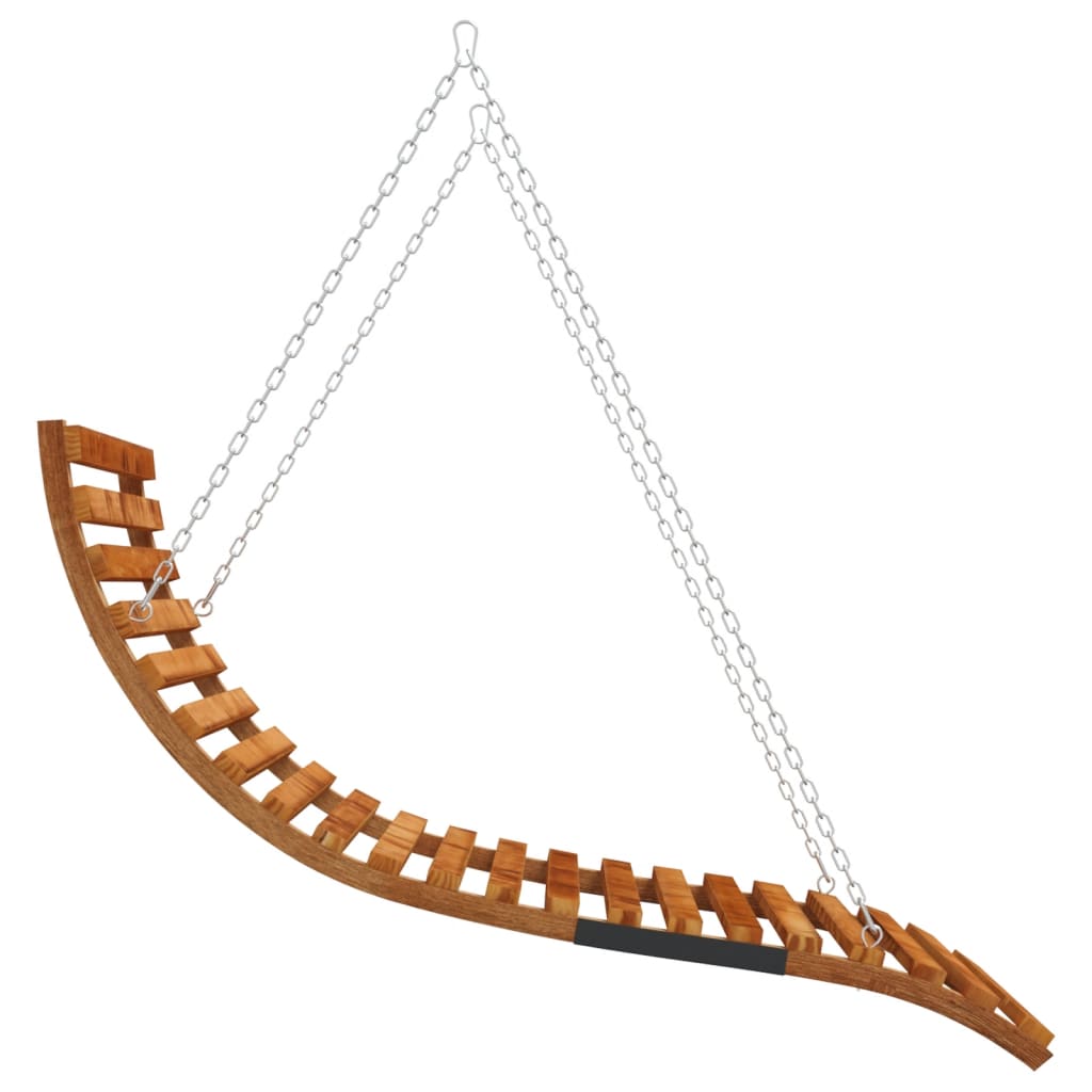 gyngeseng 115x147x46 cm massivt bøjet træ med teakfinish