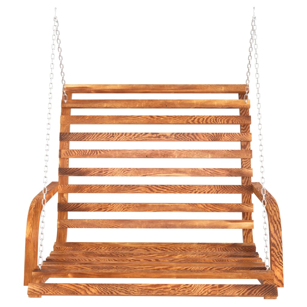 gyngebænk 126x63x92 cm massivt bøjet træ med teakfinish