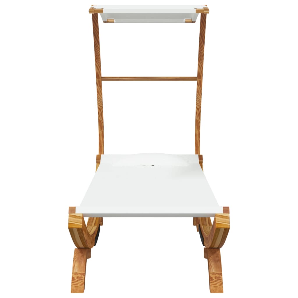loungeseng med baldakin 100x190x134 cm bøjet træ cremefarvet