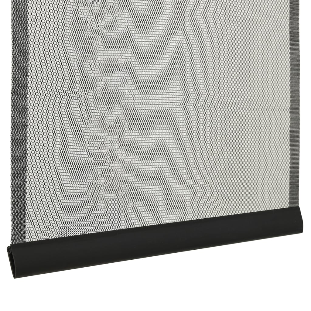 insektskærm til dør med netgardin i 5 dele 120x240 cm sort