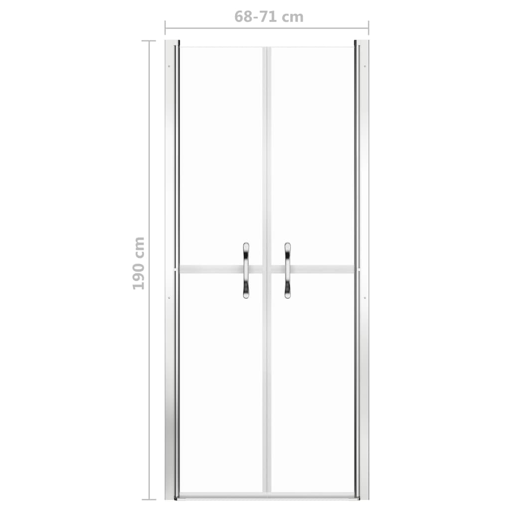 brusedør 71x190 cm klart sikkerhedsglas